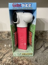 Vintage NewGiant Large Pez PEANUTS SNOOPY 12" Tall Musical Dispenser Pink White