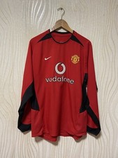 MANCHESTER UNITED 2002 2004 HOME SHIRT JERSEY LONG SLEEVE NIKE sz M MEN