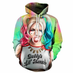 New Unisex Suicide Squad Joker Clown 3D Print Hoodies Sweatshirt Pullover S-5XL