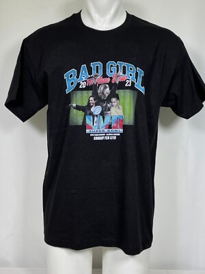Rihanna BAD GIRL Halftime Show Super Bowl LVII 2023 Black T-Shirt Men's LARGE