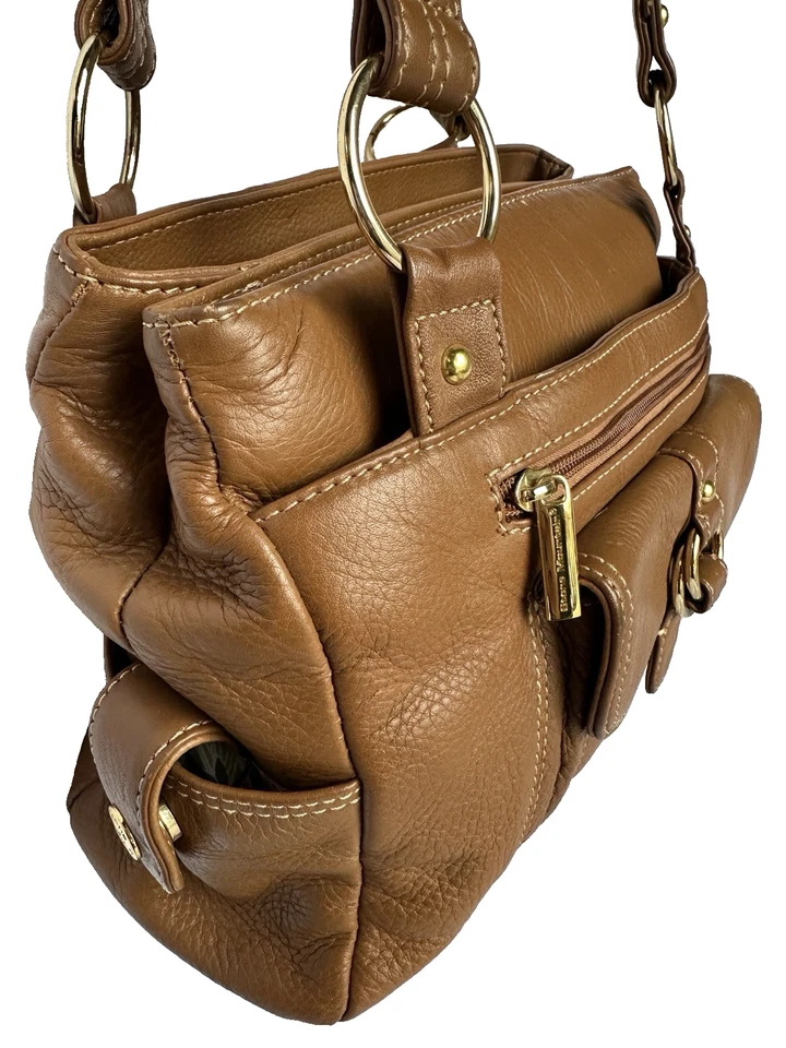 stone mountain dual zip faux leather cross body bag brown - Image 4 of 4