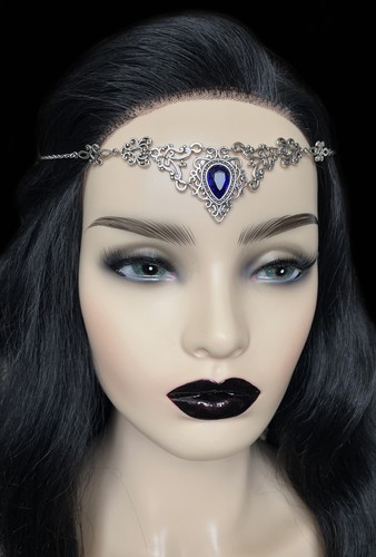 Gothic Victorian Medieval Bridal Wedding Silver Headpiece Circlet Crown Jewelry - Picture 15 of 34