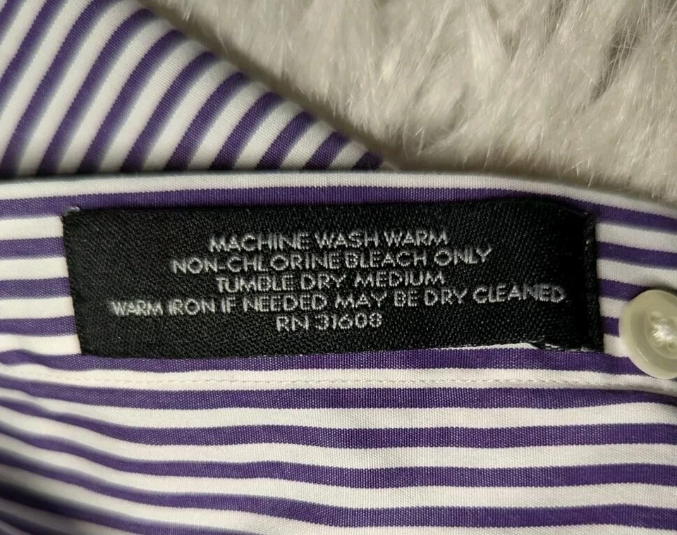 Camisa de Vestir JOS A BANK Colección Ejecutiva A MEDIDA Para Hombres 16.5-34 Púrpura RAYAS Foto 3 de 4