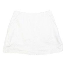 ADIDAS Damen Weiß Mini-Skort aus Baumwollmischung S mit Reißverschlusstasche