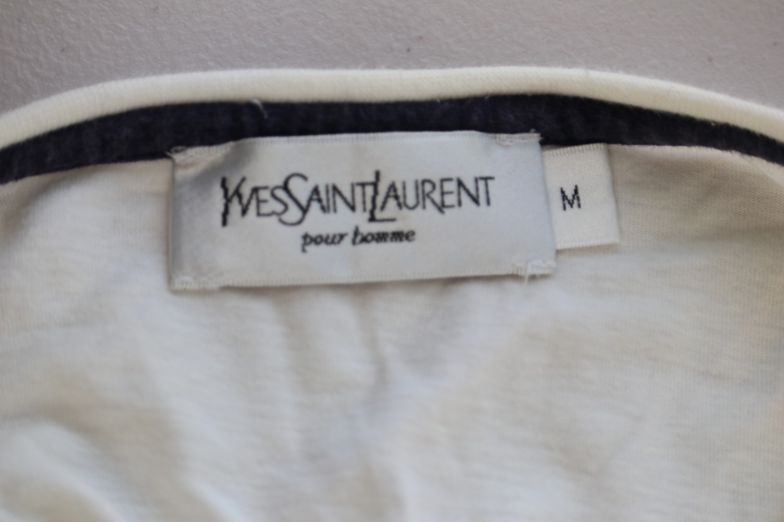 T shirt vintage Yves Saint Laurent YSL logo diamante rara Pour Homme anni 80 taglia M 40"