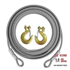 Winch Cabletowing Cable Heavy Dutywith 2 Pick With 38 Inch G70 U-hook 100ft