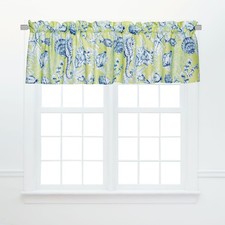 Fenwick Isle Green 100% Cotton Set of 2 Window Valances 15.5" x 72"