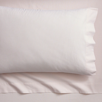 Pottery Barn Chambray Striped Organic Cotton Sheet Set Twin