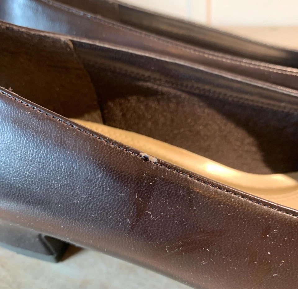 Tacones mocasines de cuero negro 9,5 W Foto 4 de 4