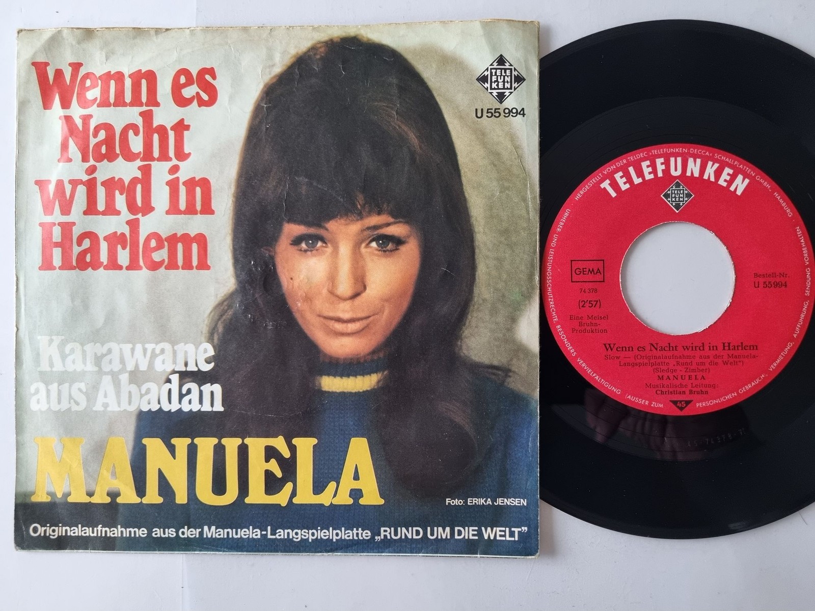 Manuela - Wenn es Nacht wird in Harlem 7'' Vinyl Germany/ CV Percy Sledge