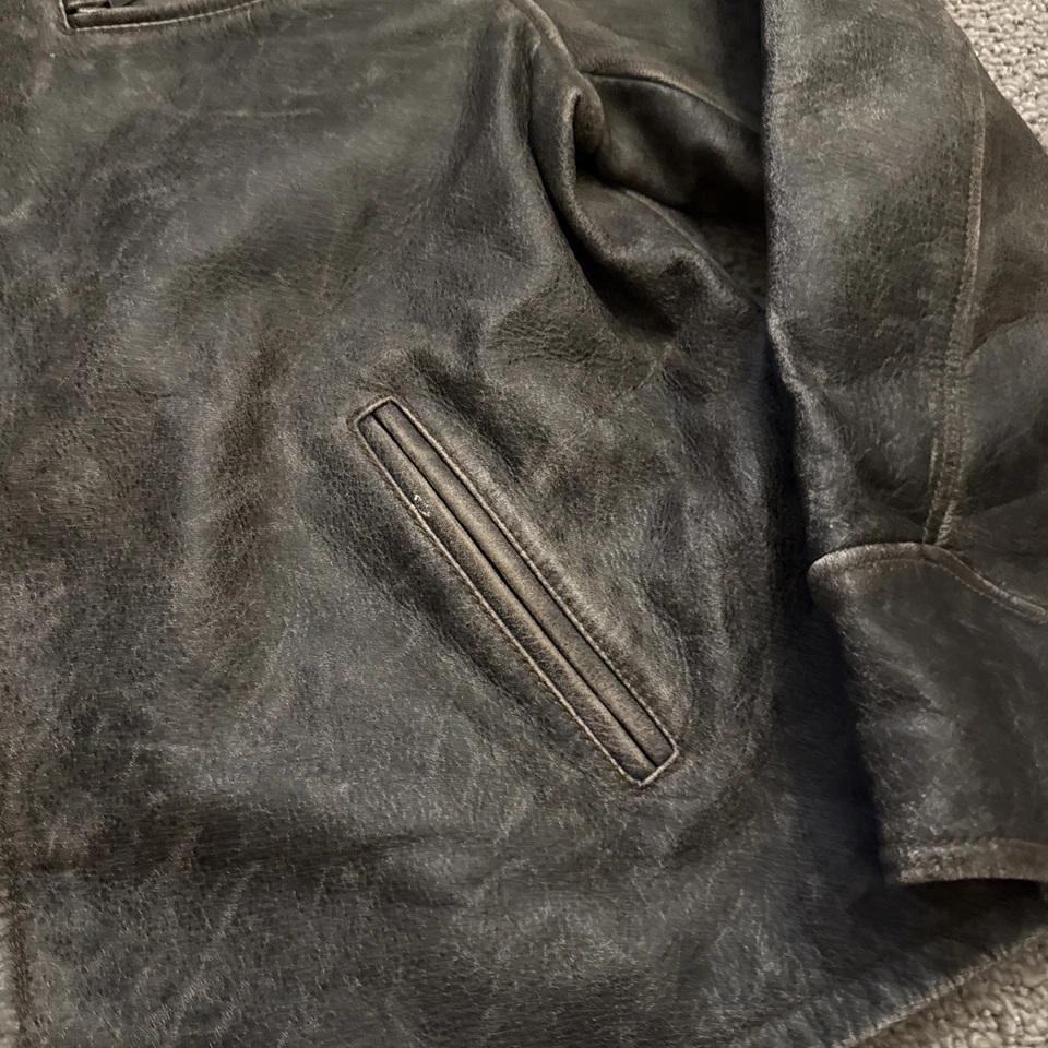 复古男式 66 号公路摩托车夹克皮革特大号 XL 飞行员夹克 — 第 2/4 张图片