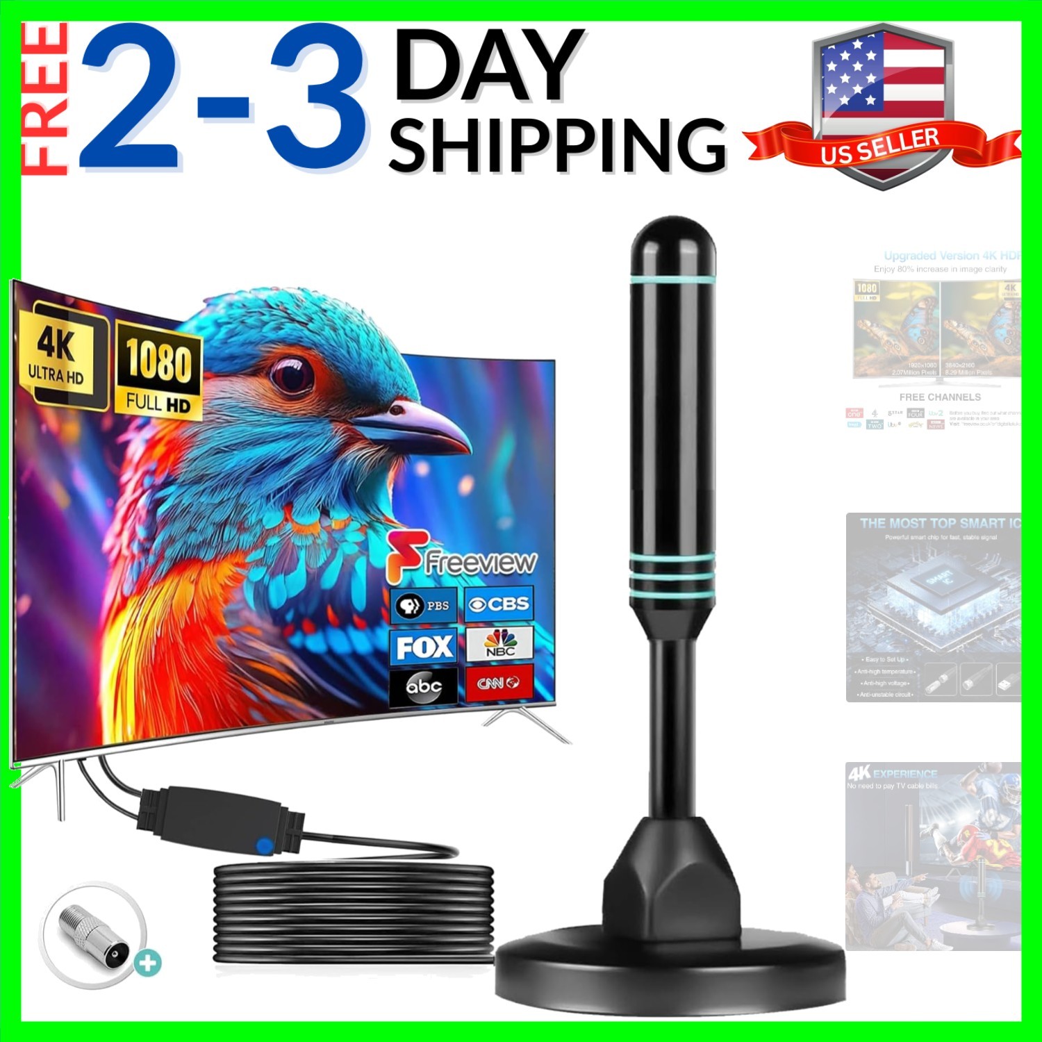 TV Antenna Indoor Antenna for Smart TV for Long Range Reception and All Smart...