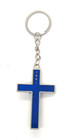 Vintage Crucifixion Jesus Blue Cross Religious God Keyring Keychain — photo 2
