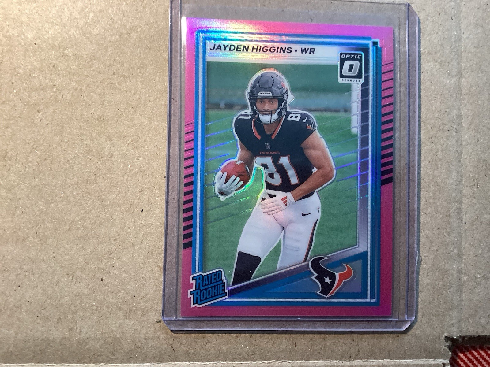 2025  Donruss - Rated Rookie Jayden Higgins #334 Optic Preview Pink Prizm (RC)