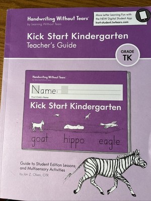 Kick Start Kindergarten Teacher's Guide Handwriting Without Tears