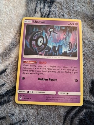 Unown 92/214 Sm-Lost Thunder Regular LP - Fast Shipping