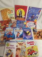 Halloween Book Lot Of 15 Books Kids Easy Readers Thanksgiving Fall Stickers