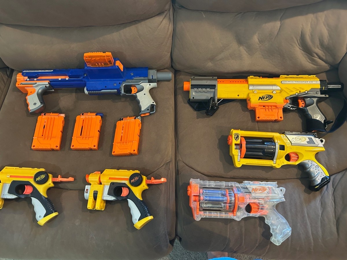 Nerf Alpha Trooper CS-18 N-Strike Yellow Gun Blaster plus 5 other