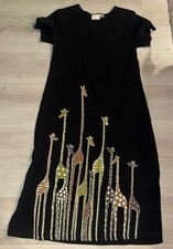 Vintage Women's Boutique Tropico T-Shirt Maxi Dress With Giraffes Size Medium