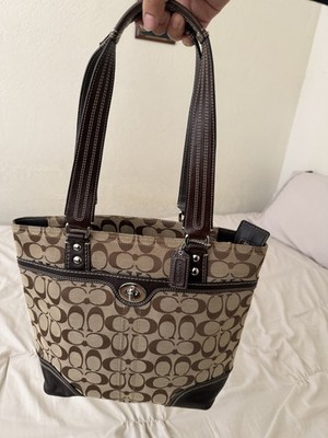 バッグ coach hamptons signature tote leather Coach Hamptons signature jacquard tote | eBay