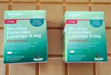 2 Pack Amazon Basic Care Nicotine Polacrilex Mini Lozenge 4 mg 135 Ct Exp 07/27