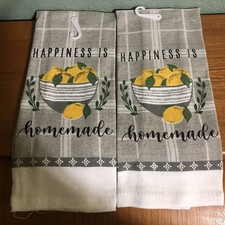 Set of 2 New Lemon Kitchen Towels Lemons Happiness Is Homemade.
