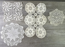 Lot Of 4 Various Shapes  Colors Handmade Doilies