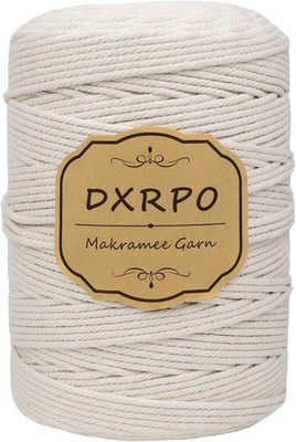 Makramee Garn 3 mm x 300 m, Natürliches Makramee, Baumwollgarn Macrame Cord, 
