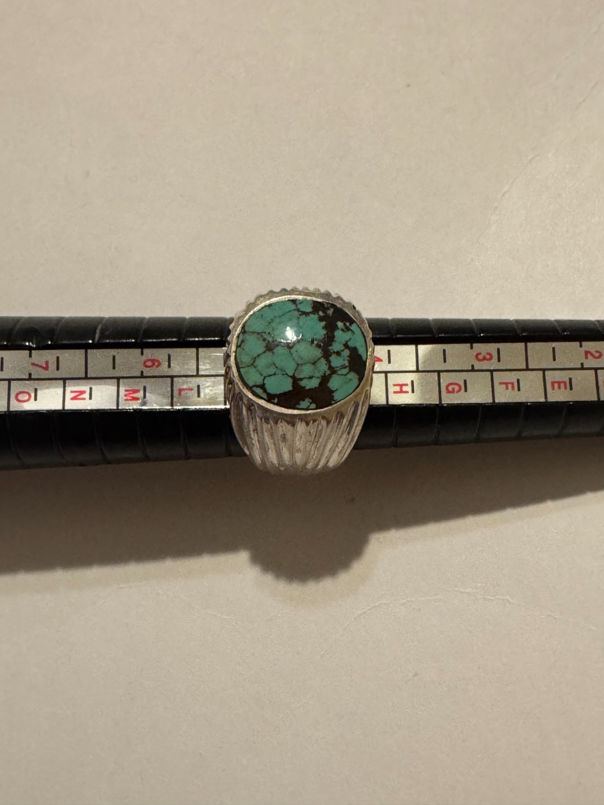 Men’s  Turquoise  Silver Ring (Solid) - Size 5 - image 3