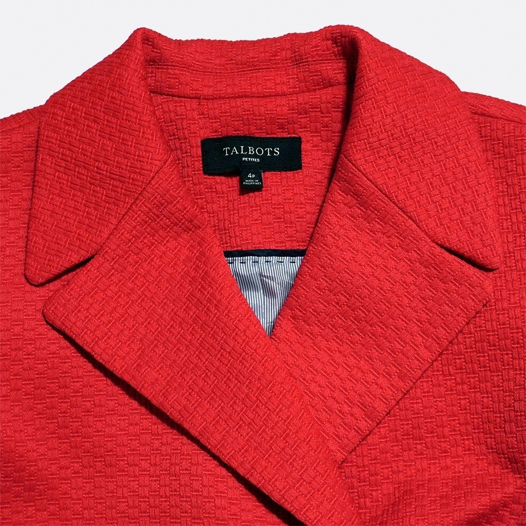 Talbots Ruby Red Tweed Double-Breasted Blazer Jac… - image 4