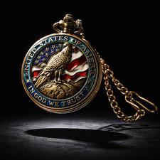 Genuine Invicta Bronze Patriotic Pocket Watch, 47mm, 17.99
