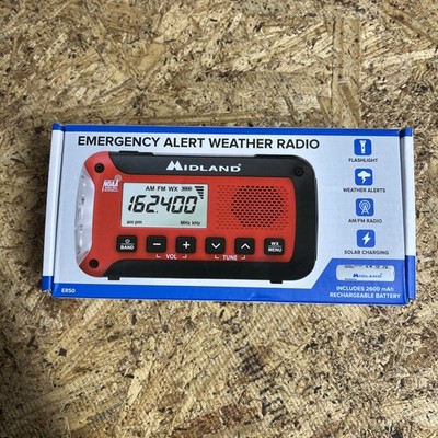 Midland ER50 Portable Emergency Weather Alert Crank Radio AM/FM Flashlight