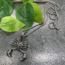 22 Silver-Tone Chain Necklace 2 Scorpion Pendant New Free Ship B8482