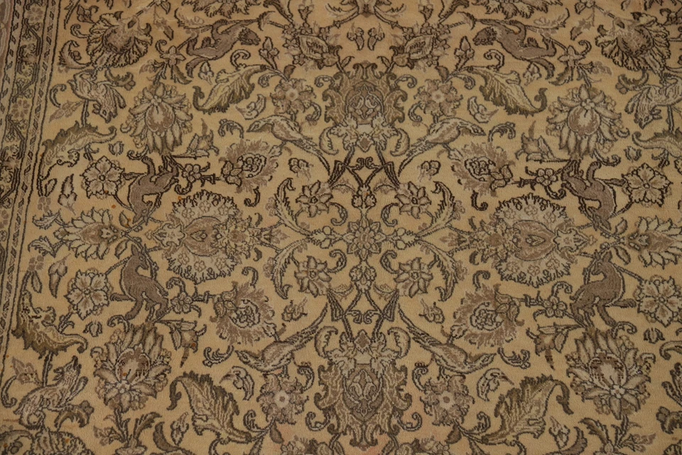 Vintage Oriental Floral Area Rug 7x13 Ft Hand-Knotted Traditional Wool Carpet - Image 4 of 4