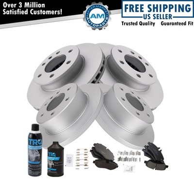 Front & Rear Ceramic Brake Pad & Coated Rotor Kit with Fluids for Sprinter