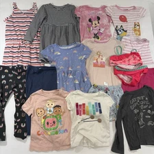 Lot Of 16 Pieces Toddler Girls Clothings Size 4T Mixed Brands 