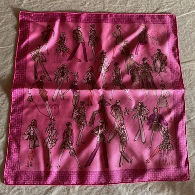 Hermes Handkerchief Pink Printemps Ete 69