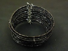 Designer Fashion Bracelet Beaded/Strand Plastic Female Adult Black/Silver