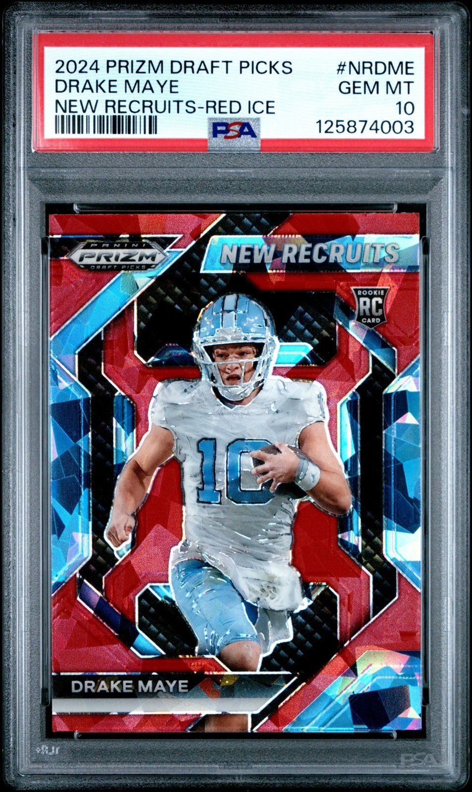 2024 Prizm Draft Picks - New Recruits Drake Maye #NR-DME Red Ice Prizm - PSA 10