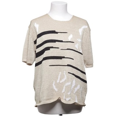Avitano, T-shirt, Größe: XL, Beige/Schwarz/Weiß, Streifen, Feinstrick #dLw