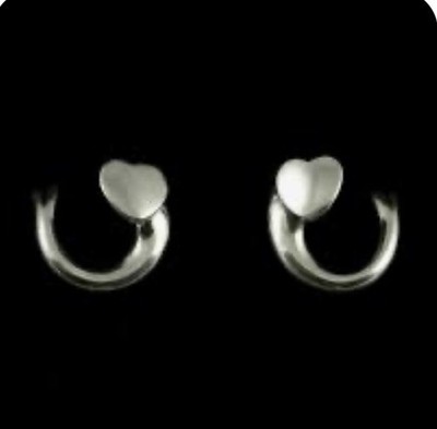Georg Jensen Sterling Silver Artist Heart Earrings 2002 - Regitze Overgaard Rare