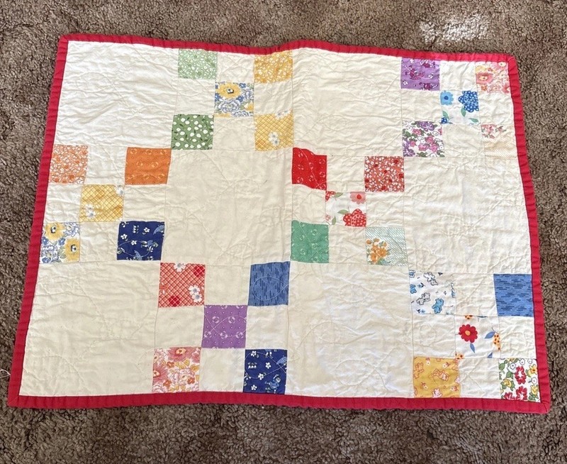 Quilted Wall Hanging/Table Mat--17” X 21.5” Various Pattern Blocks