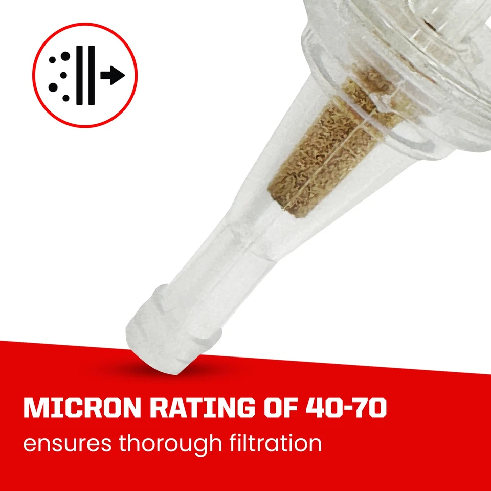 Filtros de combustible de gasolina en línea transparentes Outlaw Racing motocicleta scooter ATV 1/4"" (paquete de 4 Foto 4 de 4