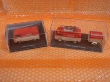 COCA COLA Motorcity Classics 1/43 Scale VW Transporter & 1960 T1 Kombi Set of 2