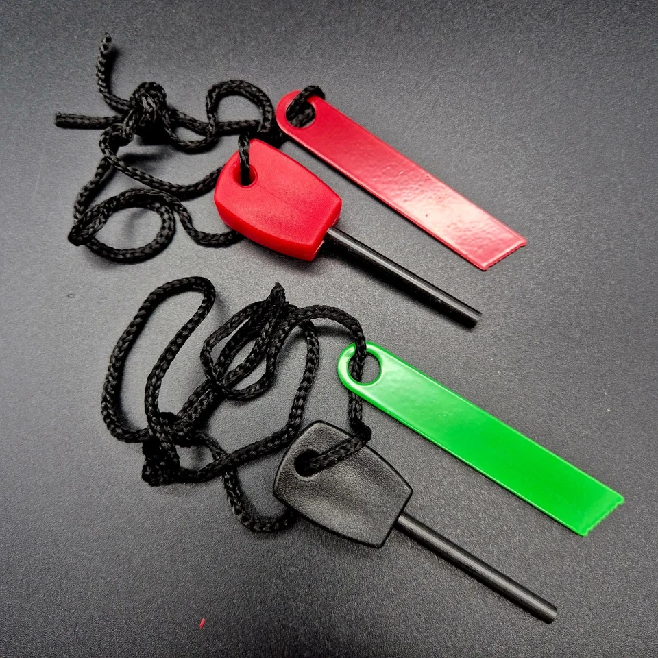 MARKENLOS Feuerstahl 2 Stück Zunder Reibe Bushcraft EDC Ferrocerium Ursuz BBQ 4 cm