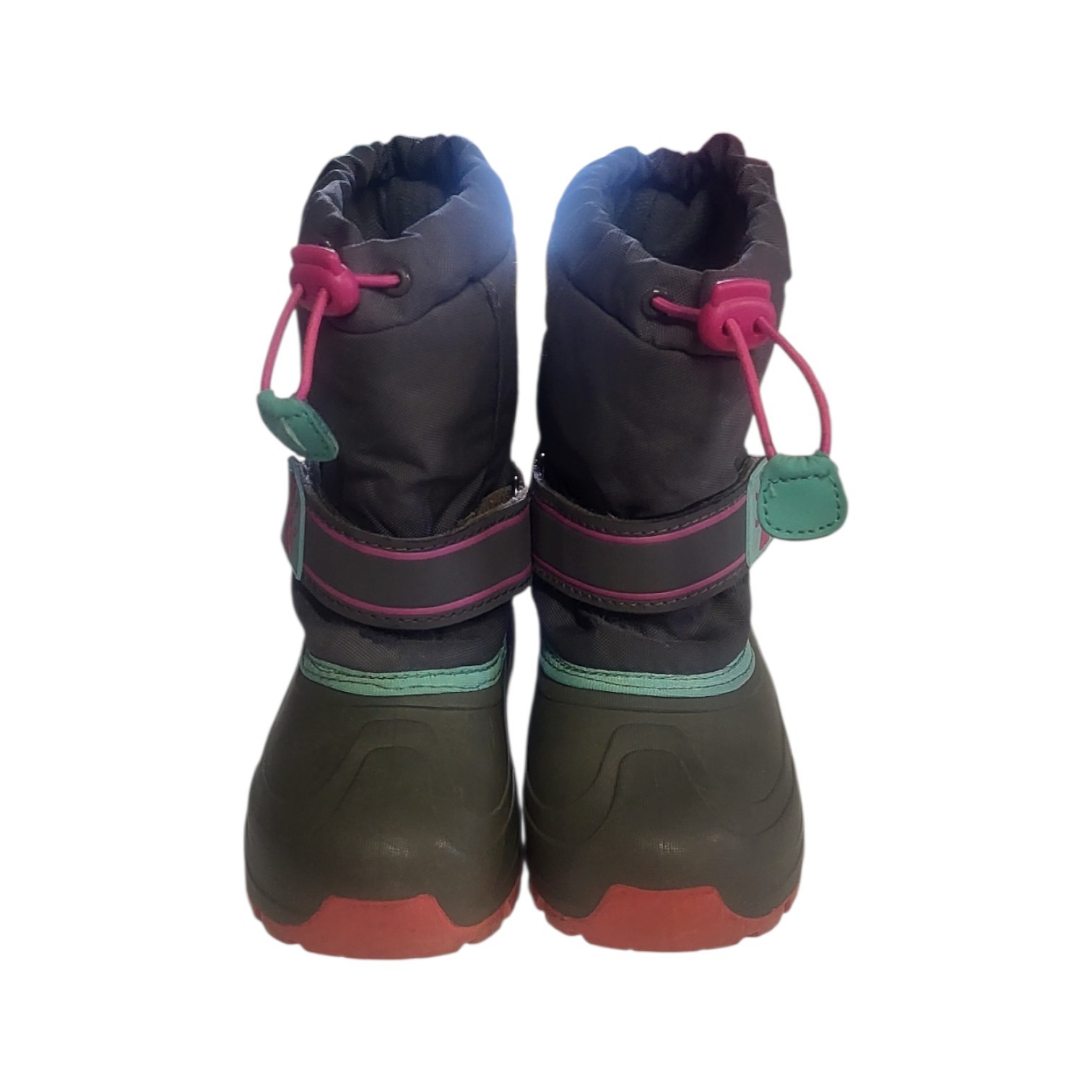 Snow Boots Thermolite Size 13 Grey Pink Hook and Loop Fastener Kids Youth-image
