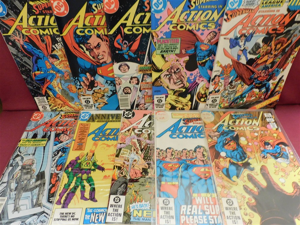 ACTION COMICS 541 542 543 544 545 546 547 548 549 550 DC COMIC RUN 1983 FN/VF