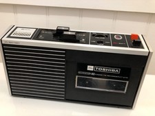 VTG Toshiba KT-270 Cassette Tape Recorder W Case for Parts or Repair