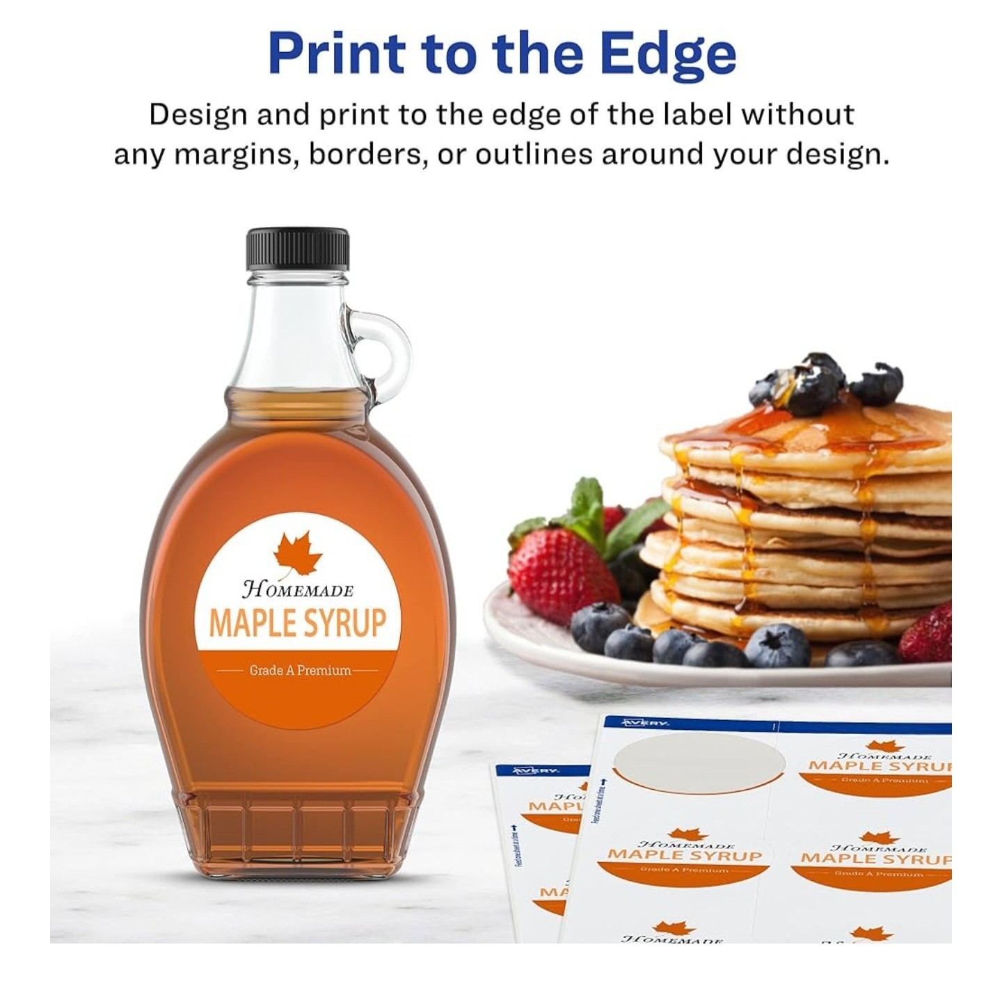 Avery Sure Feed Waterproof Round Labels, 2.5" Diameter, 900 Total 