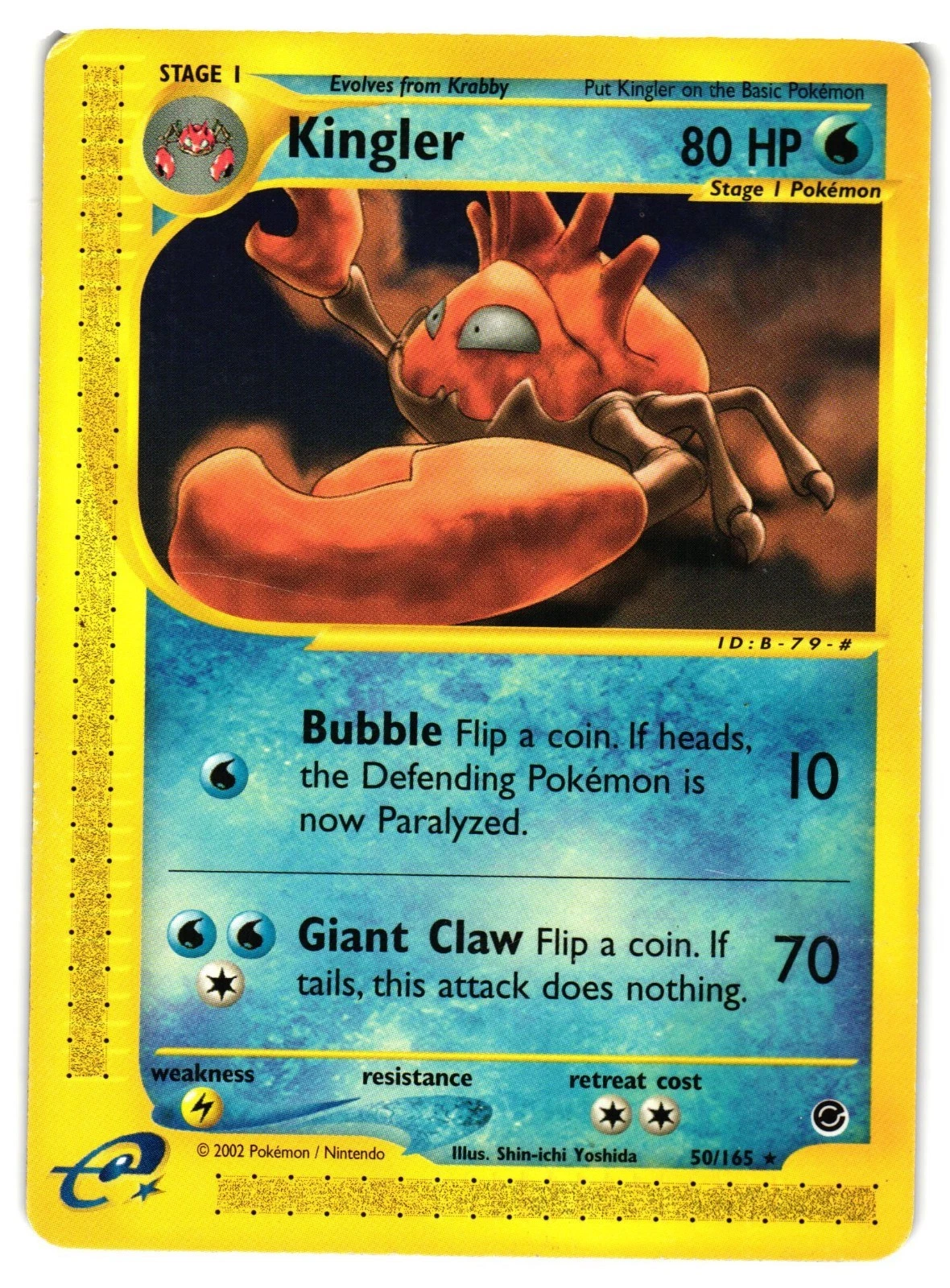 Pokemon TCG Kingler 50/165 Expedition Base Set Rare MP